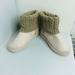 Faux suede fashion boots